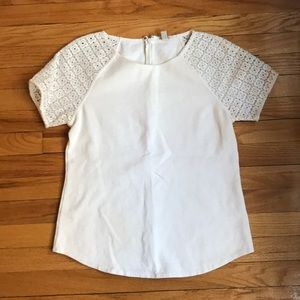 J.Crew white short sleeve top